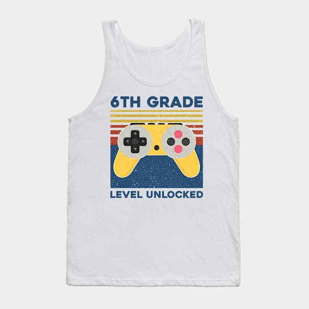 Kids 6th Grade Level Unlocked Back To School Video Gamer Tank Top by hardyhtud